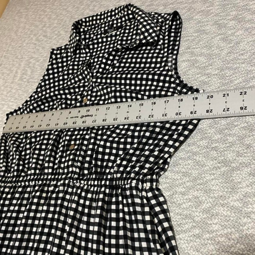 Alfani black and white gingham dress knee length size 12. SKU-A770